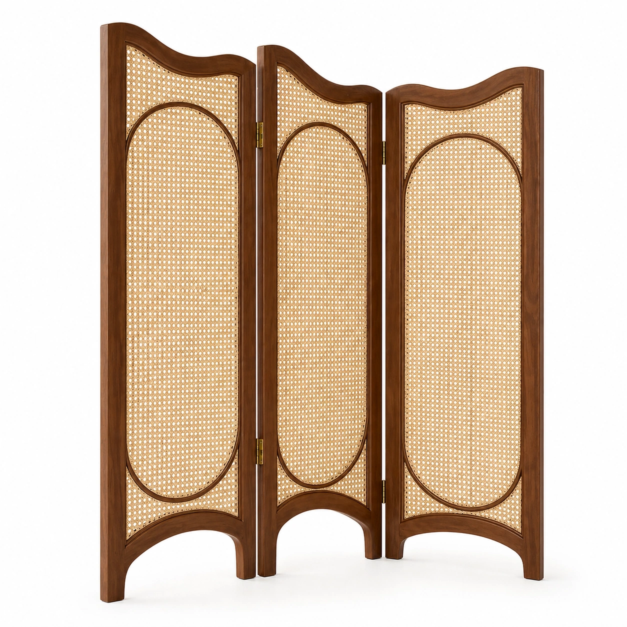 Biombo separador de ambientes plegable de 4 paneles estilo natural 163 x 170 cm-orderzivo 
